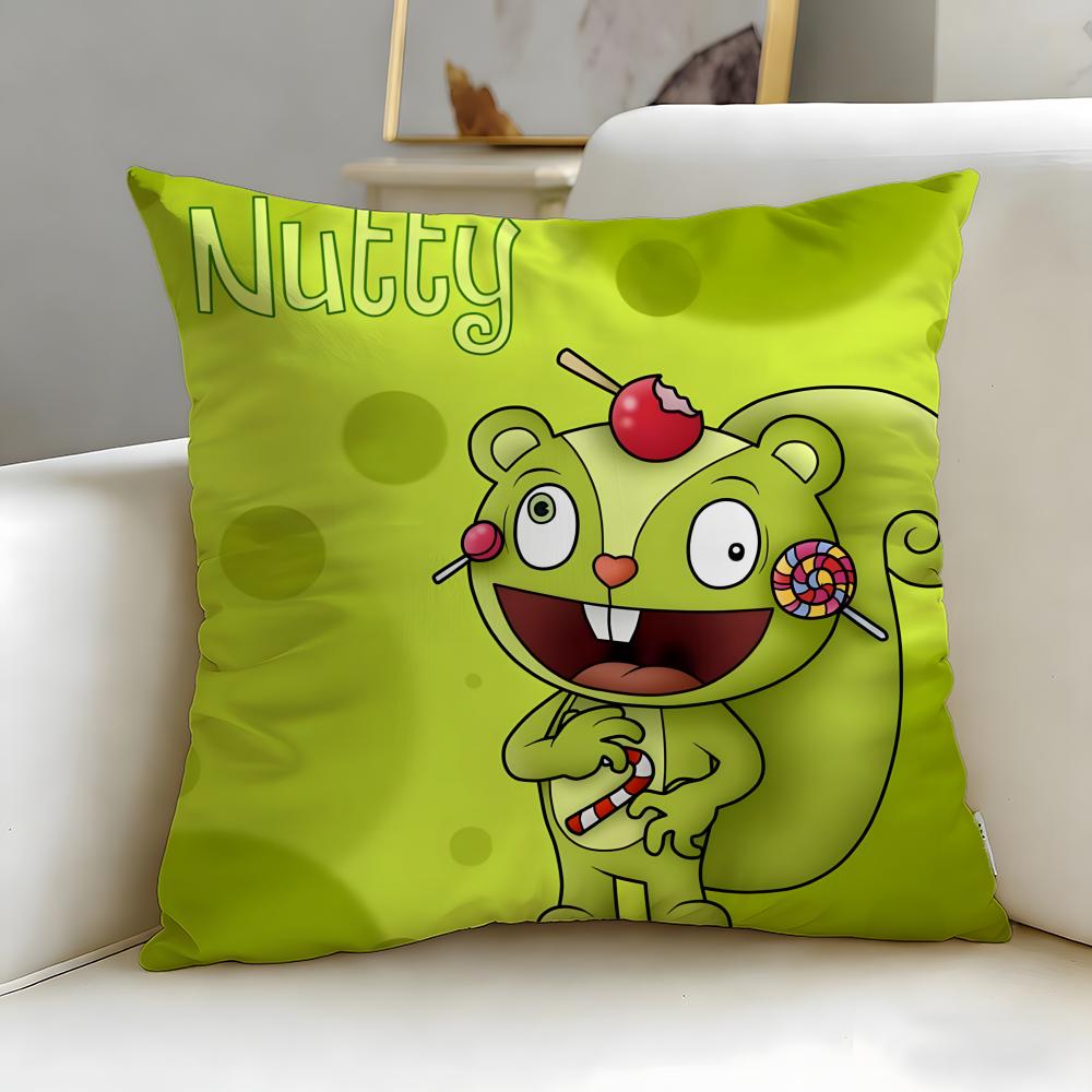 

Классическая мультяшная наволочка Happy Tree Friends Мягкая Легко стирается Универсальная для дивана, кровати, путешествий и офиса 30X30cm
