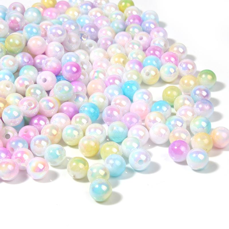 Gradient Iridescent Two-Color Beads for DIY Jewelry
