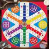 DOWMOO Rond Ludo Bord voor 6 Spelers voor Gezinsspellen en Leuke Bijeenkomsten