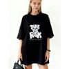 Oversized T Shirt Black Take The Risk Or Lose The Chance Graphic Print Casual Streetwear For Women