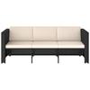 4 piece garden lounge set with cushions poly rattan black