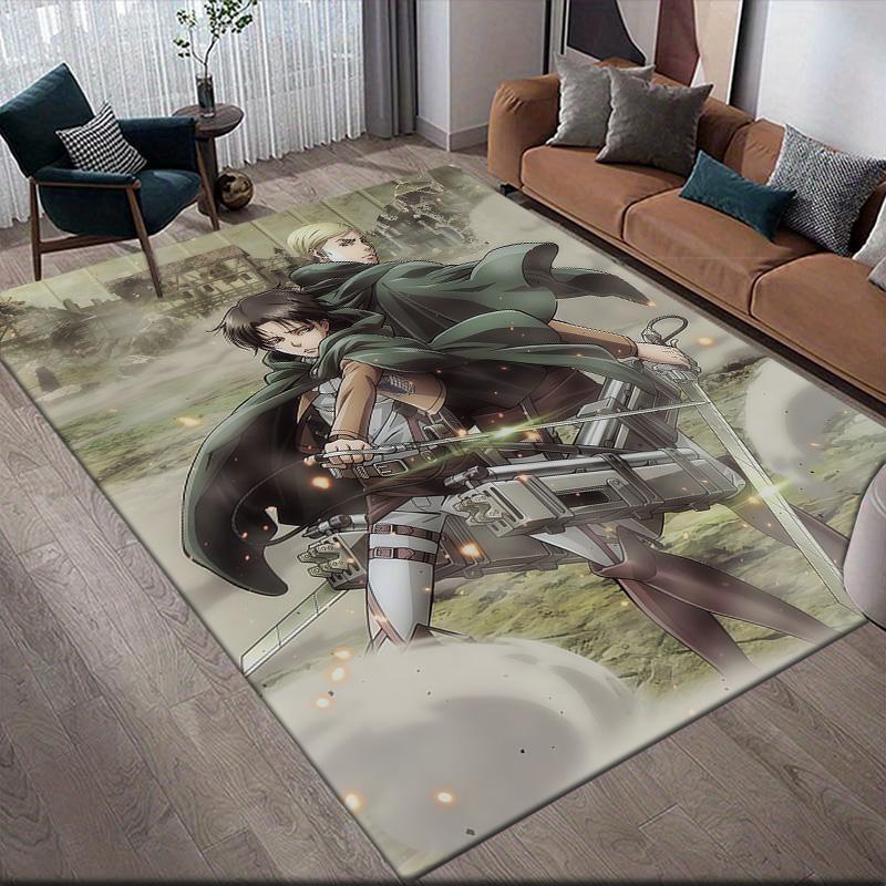 Attack On Titan Survey Corps Collection Anti-Slip Rug, Rectangular Carpet for Living Room, Bedroom, Sofa Zone & Game Space