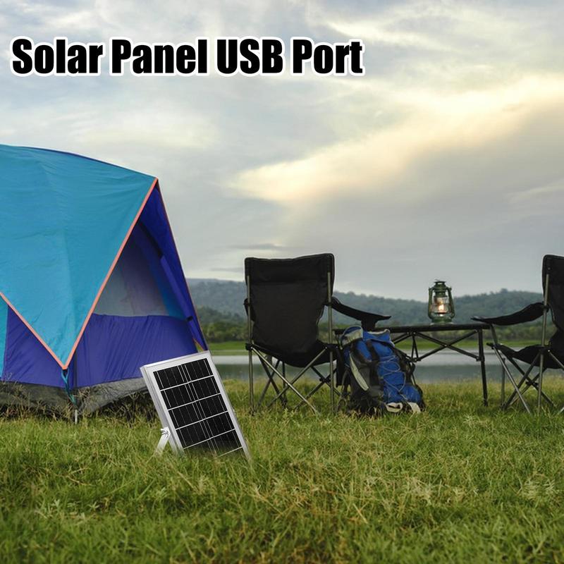 Solar Panel Charger Solar Panel USB Charger Outlet 4 USB Ports Outdoor Portable Solar Cell Plate for Outdoor Hiking and Camping