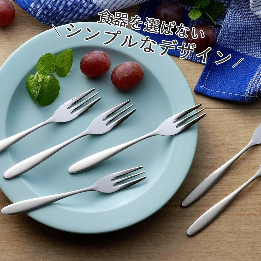 Japanese Product TSUBAME Stainless Steel Fork Picks 6pcs 13.8cm - Dishwasher Safe, Fingerprint Resistant