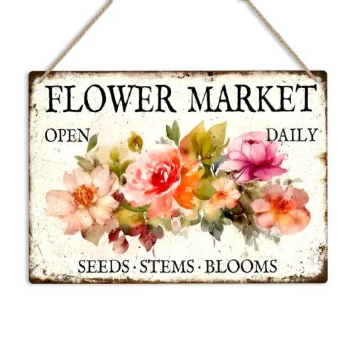 

Flower Market Metal Sign Vintage Floral Wall Plaque Rustic Florist Shop Art GiftAluminum 30x40cm(11.8x15.7inch)