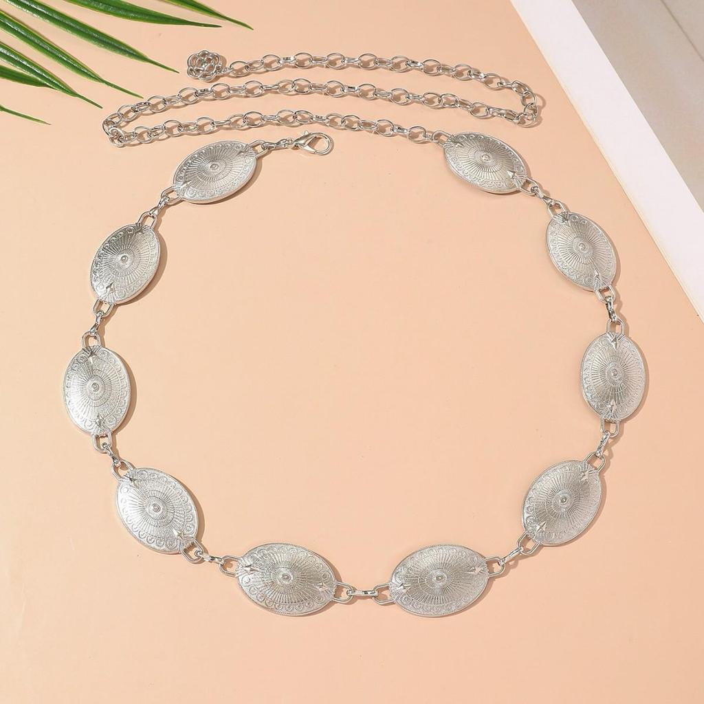 Bohemian Retro Metal Waist Chain for Women - Ethnic Style Body Jewelry