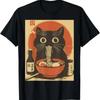 Kawaii Noodle Soup Anime Japanese Ramen Cat Girl T Shirt Vintage Washed For Everyday Wear Soft