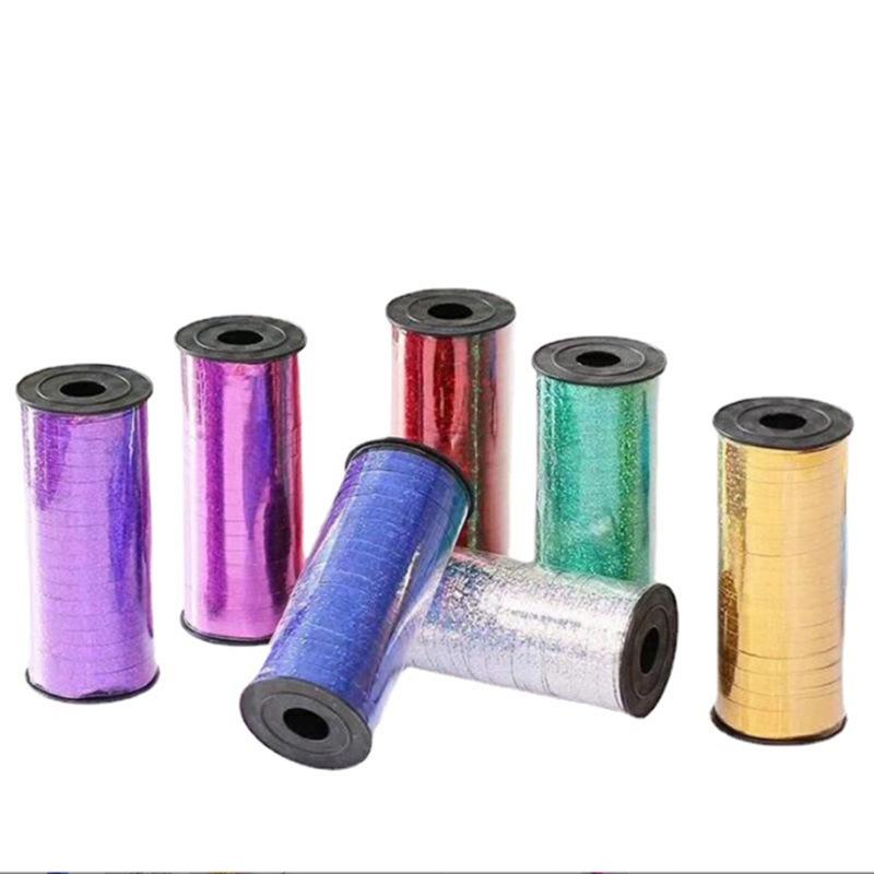 100 Yards DIY Laser Ballonband Hochzeits Schleife Farbige Bänder Party Dekoration