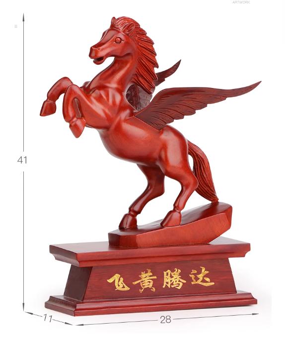 

Статуя лошади из цельного дерева для украшения дома, гостиной и офиса, современного искусства светло-серый