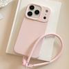 Ins Solid Color Simple Iphone17pro Max for 15 iPhone Case 16 Premium Silicone Hand Rope 13 Soft