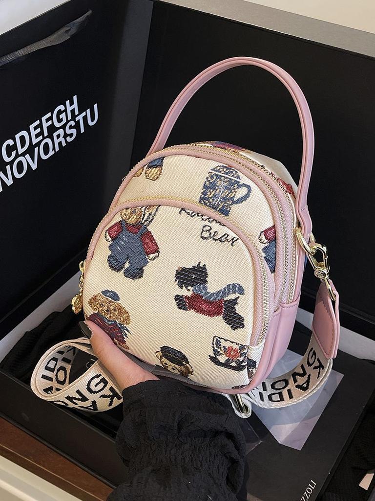 2025 Hello Kitty Women's Cartoon Bear Shoulder Crossbody Phone Bag - Cute, Fashionable, Versatile