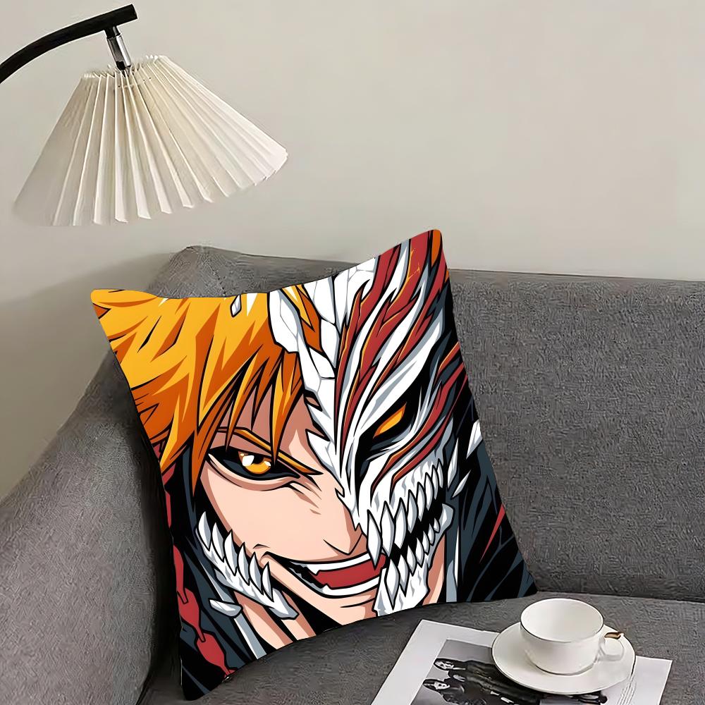 B-Bleach Kurosakii Anime Cushion Cover Pillowcase Ultra Soft Skin Friendly Fabric Cloud Like Comfort & Concealed Zipper