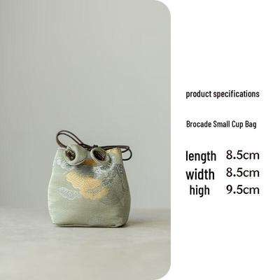 Cotton Linen Drawstring Storage Bag for Tea Sets