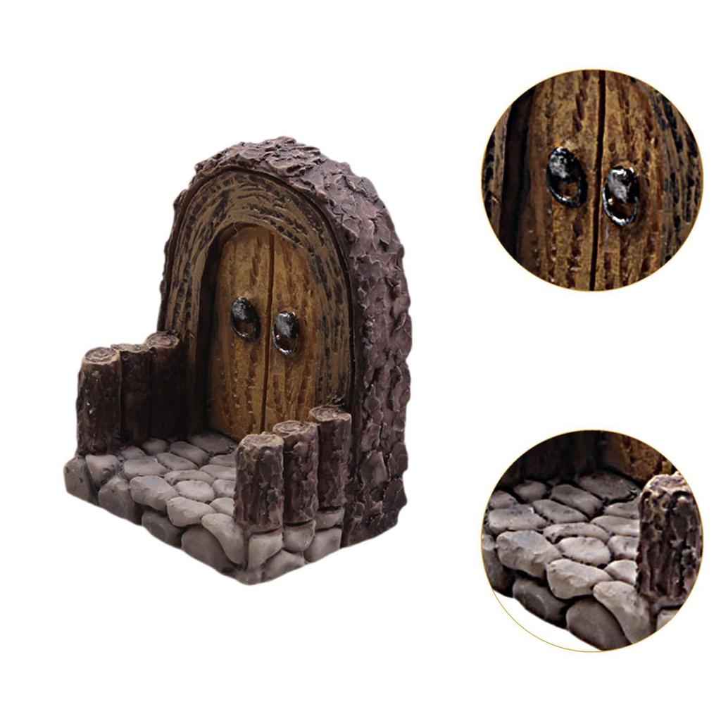 Miniature Garden Door Lawn Ornament Fairy Door for Home Living Room Backyard