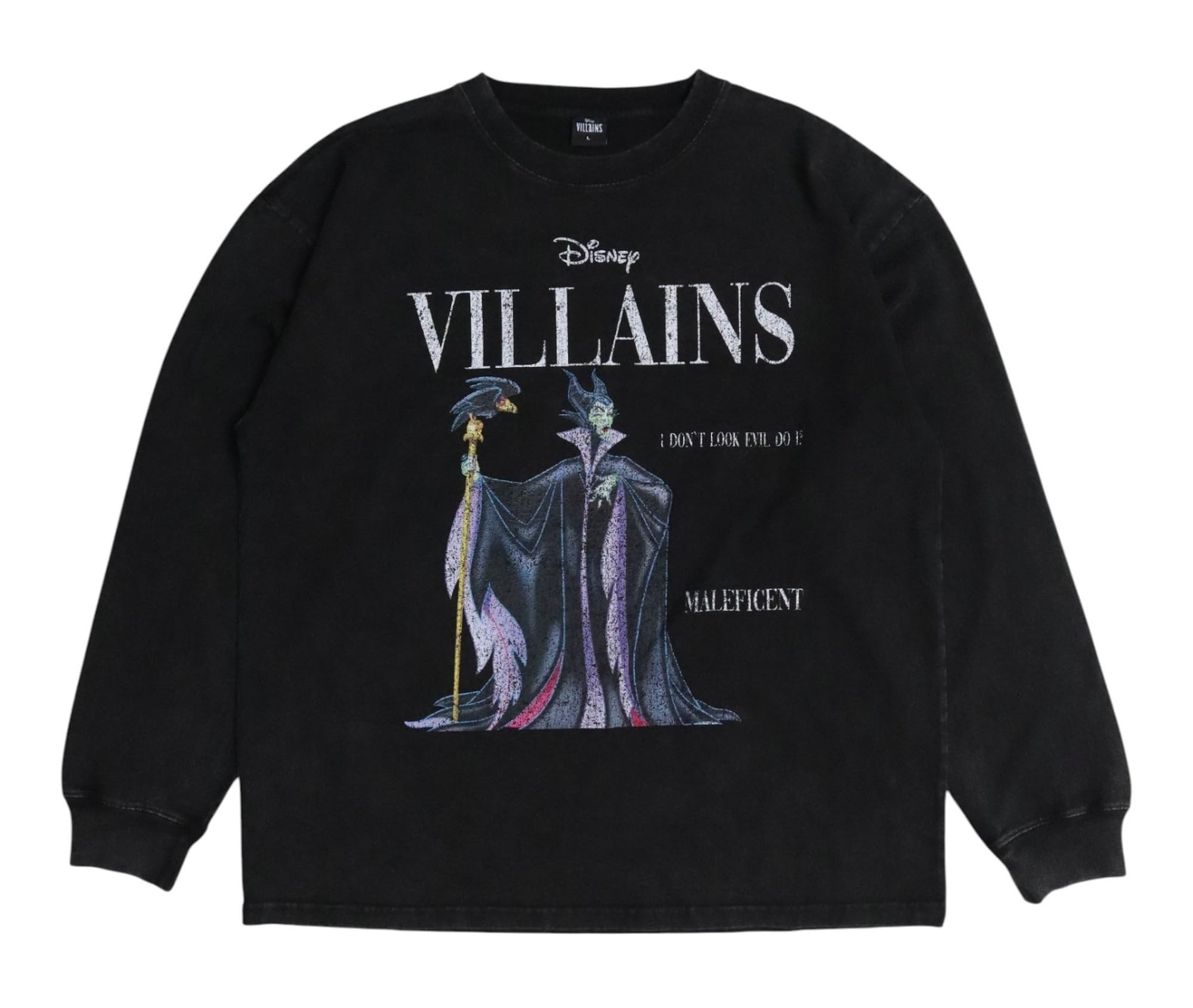 Printed VILLAINS Vintage 5315015 Unisex 81 Maleficent M [Disney Villains] Long-Sleeve T-Shirt (Disney Finish) / /