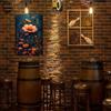 [2D Flat] Two-Piece Set of Vintage Floral Tin Paintings - Aesthetic Flower Patterns on a Dark Background, Nostalgic Metal Mural