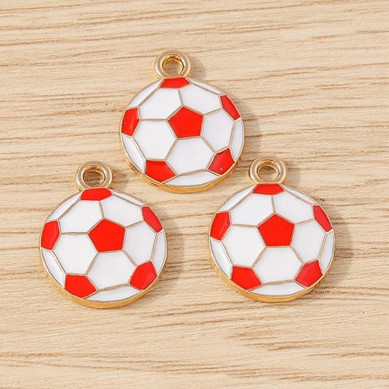 Packung mit 30 Mini-Fußball-Schlüsselanhängern Legierung Emaille Anhänger Für Sportfans DIY Schmuck Bastelprojekte Kompakte Größe Fußball Zubehör