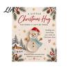 Pocket Hug Token for Christmas Card, Mini Festive Greeting Card Creative Scrapbook Accessories with Envelope, Holiday Gift Tag Friends Family Stocking
