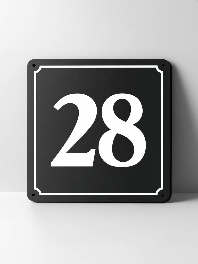 Metal House Number Sign, Black White Contrast, Outdoor Wall Decor for Home Street