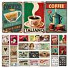Vintage Kaffee Metallschild Plakette Platte Retro Wandkunst Poster Für Café Bar Pub Küche Man Cave Club Eisengemälde Dekoration