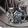 Engine V8 Cup, Creative Mug Resin + Stainless Steel Handicrafts, High Sense