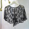 Cheongsam Evening Gown Shawl with Sequined Lace Shrug Cape