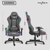 Office Chairs Overdrive Gaming Chair With Bluetooth Speakers Rgb Led Lights Reclining Game Armchair Grey