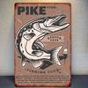 Vintage Bass Fishing Club Metal Sign    Rustic Iron Wall Art with Fish Illustration and Humorous Phrases Perfect for Home or