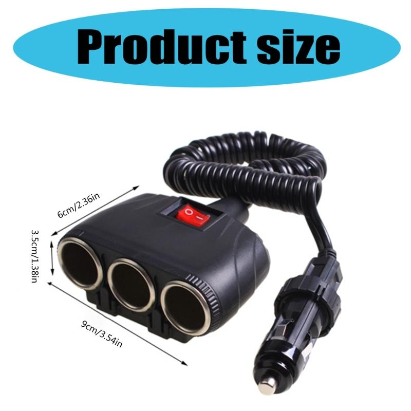 3 Socket Charging Adapter Splitter Car Charger Adapter with Secure Locking Extender Car Charger Adapter for Phone