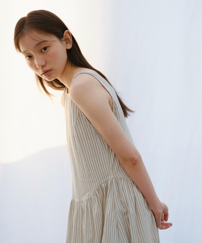 Yulago Stripe Sleeveless Long Dress