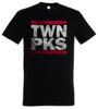 Twn Pks Mens T-Shirt Twin Film TV Series DMC Series Peaks Letters Run Fire Walk
