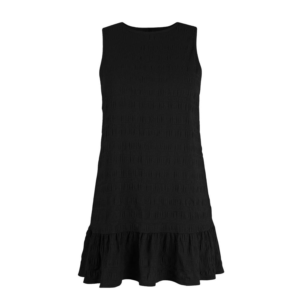 Women's Fashion Loose Versatile Sleeveless Round Neck Casual Color Dresses