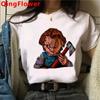Chucky Harajuku Funny Cartoon Horror T Shirt Women Harajuku Ullzang Graphic T-shirt Vintage Anime Unisex Tshirt Fashion Top Tees FeUnisex