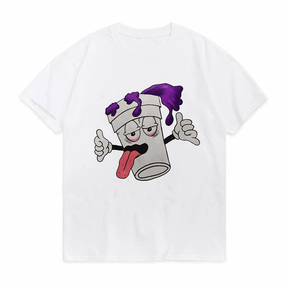 Spilled Oil Paint Image TShirt Leaned Out Double Cup tshirt fashion crew neck Tshirt Mens casual funny cartoon graphic tees S