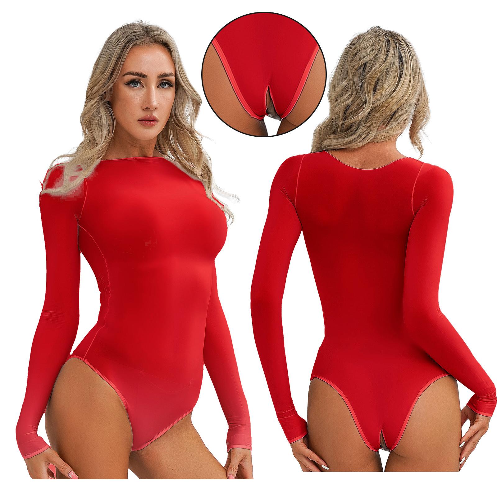 

Жіноча прозора сітчаста білизна для корекції живота, трико, боді, футболка, комбінезон, нічний одяг One Size червоний