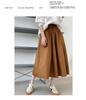 Luxi Autumn High Waist Slim Puffy A-Line Skirt with Elastic Waist and Medium Long Swing.