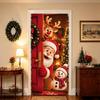 Elastic Santa Claus Backdrop Banner 2*0.9m Holiday Door Banner  Christmas Home Decor