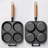 JUSTINLAU Non-stick Eggs Burger Skillet 3/4 Hole Cast Iron Frying Pan Breakfast Bread/Steak Flat-bottom Pot Kitchen Cookware