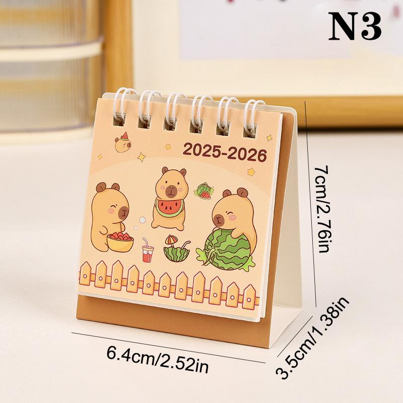 2026 Capybara Desk Calendar Creative Mini Calendar Gadget Desktop Student Plan Book Small Desk Calendar