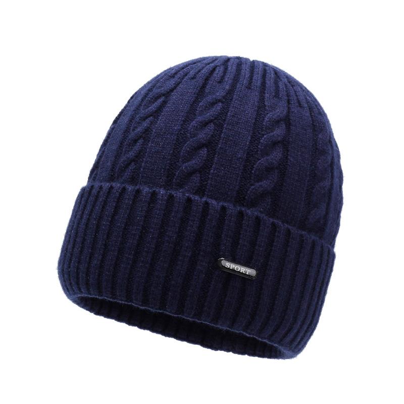 Women's Thickened Knitted Hat Windproof Warm Autumn and Winter Wool Hat Men's Cold Hat Outdoor Ear Protection Big Head Surround Hat