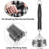 3in1 Grill Brush and Scraper with Handle Safe BBQ Brush Stainless Steel Bristle Grill Grate Cleaner for Grilling Grates Tool