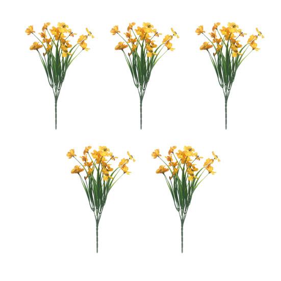 5Pcs Faux Violet Bundles UV Resistant Artificial Flowers Realistic Fake Violets for Outdoors Patios Porches Window Boxes Home Indoor Decor