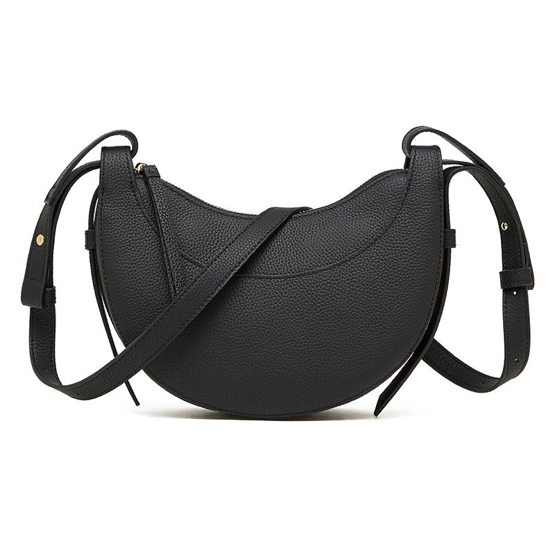 

Genuine Leather Women s Bag Luxury Designer Crescent Shoulder Bag Women Cowhide Half Moon Crossbody Bags