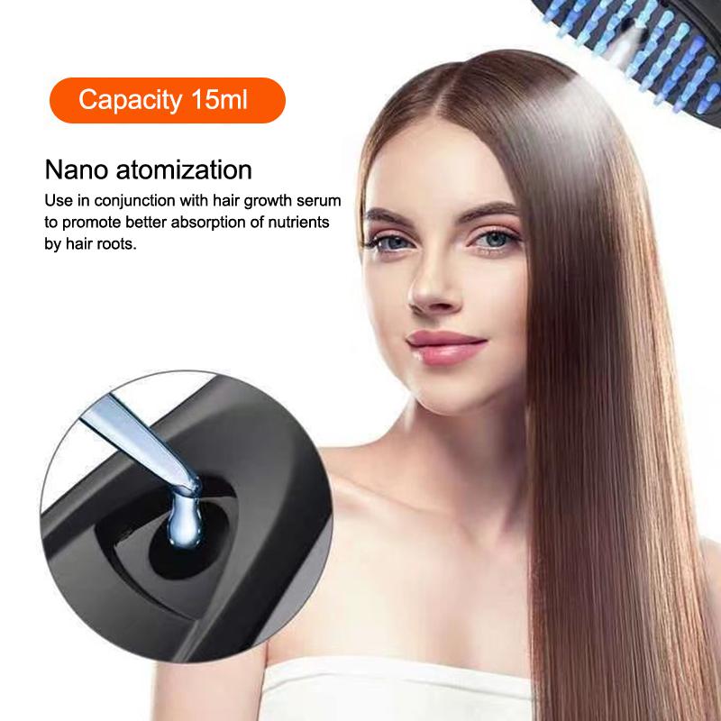 Anti Hair Loss Scalp Care Electric Massage Comb Red And Blue Light Therapy Scalp Vibration Massage Brush Hair Growth Massager