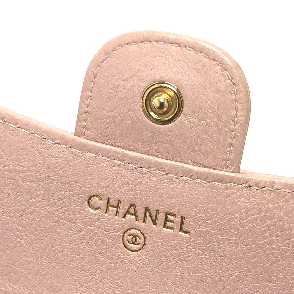 CHANEL V-Stitch Chevron CompactWallet Wallet Trifold wallet Lambskin Leather
