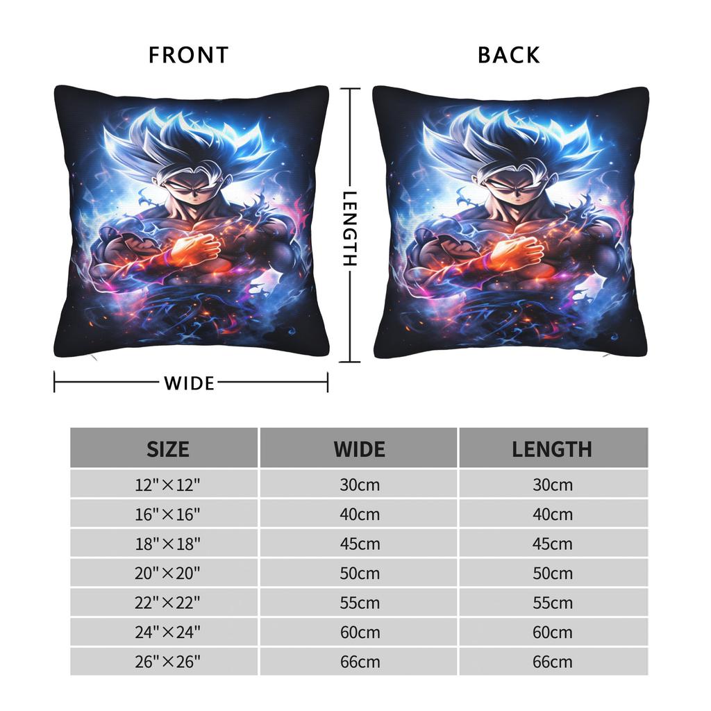 Son Goku Pillow Cover Dragons Balls Print Cushion Cover Retro Trendy Pillow Case For Sofa Car Home Decor