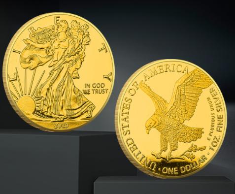 Statue of Liberty Coin American Eagle Ocean Gold and Silver Commemorative Coin Metallic Cubic Medallion Collectible Coin 2026