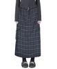 Catharsis Check Belted Elastic Long Skirt Green One Size