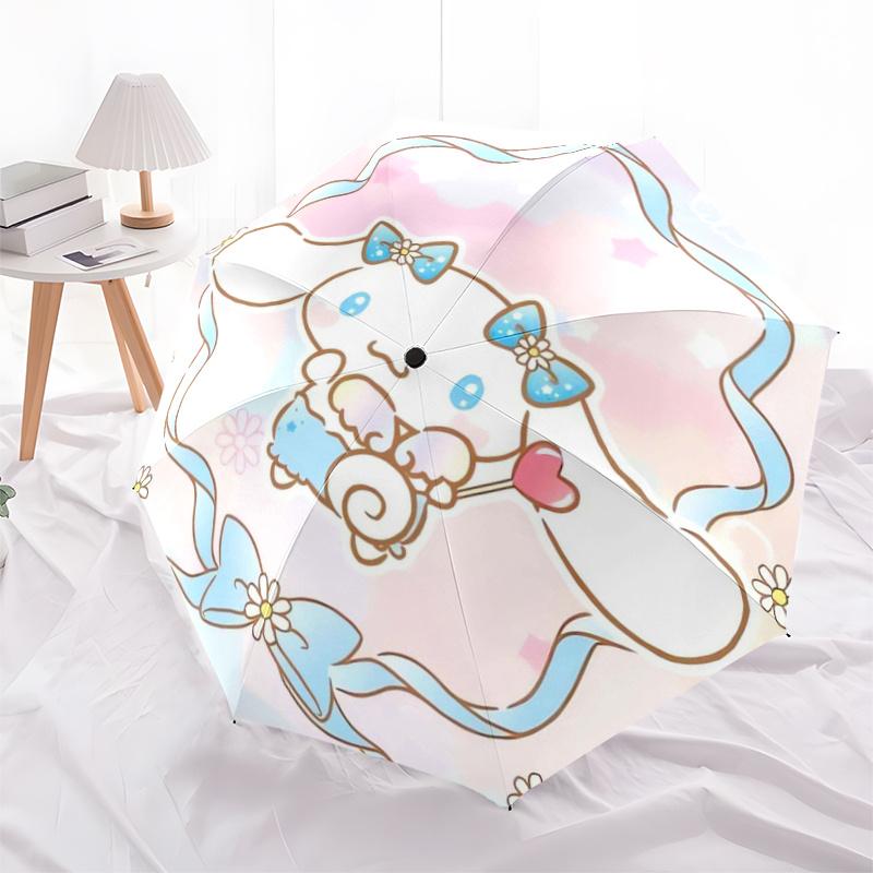 

1pc Blue Ribbon Cinnamoroll Design Automatic Opening and Closing Umbrella - Lightweight 3-Fold Design, Suitable for Fans, Travel, Daily Use, Interesti