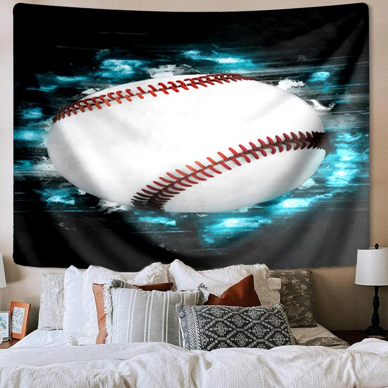Flaming Football In Action Printed Tapestry, Wall Hanging,Livingroom, dormitory, Large Wall Decor, Fabric Decor Fan Birthday Gifts